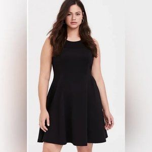 Torrid Back Scuba Knit Fluted Dress